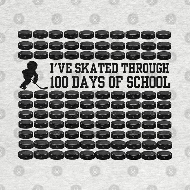 100 Days Of School Ice Hockey I've Skated Through 100 Days Of School Hockey Player Skating Game Boys Girls Kids by weirdboy